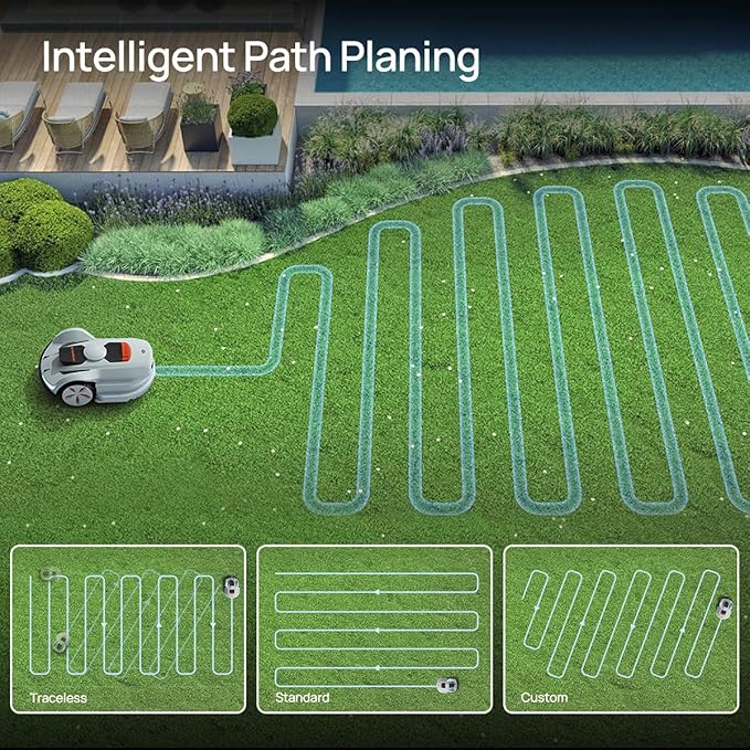 Sunseeker X7 Wireless Robot Lawn Mower 0.75 Acre/ 32,000Sq. Ft, with Smart APP Control, Vision AI System & RTK, Path Planning, Adaptive Floating Cut Height up to 4", Included a Set of Blades.