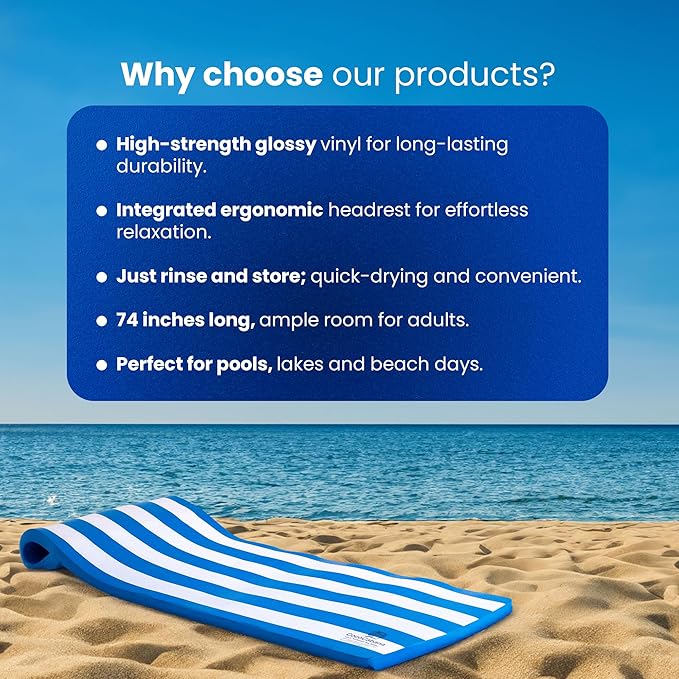 Cococabana 74 inch Foam Float for Pools & Lakes Vinyl Foam Pool Floats