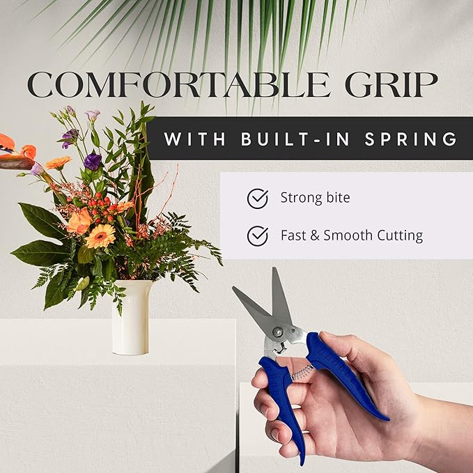 SLS SUPPLY FLORA - Flower Clippers, Garden Shears with Sharp Blades, Trimming Shears for Plants, Flowers and Trees, Must-Have Designing and Gardening Hand Tools