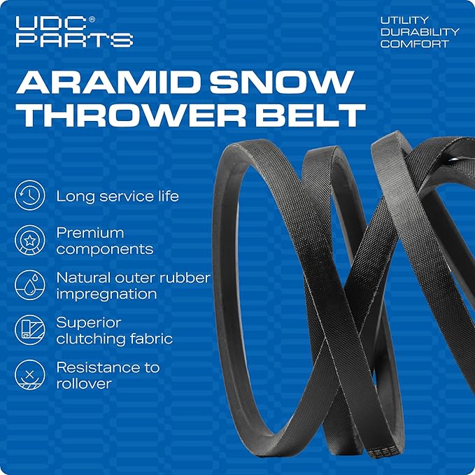 UDC Parts Snow Thrower Auger Belt M82612 / Aramid Cord / 36.2 inches/for John Deere M45491 826 1032 526 726 732 832 TRS27 TRS32 TRX27 TRX32 PC1250 PC2304