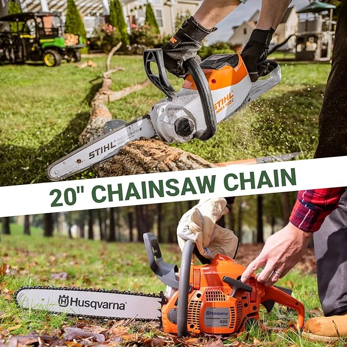4-Pack 20 Inch Chainsaw Chain,3/8" LP Pitch .050" Gauge 72 Drive Links Compatible with Stihl MS311 MS391, Husqvarna 455(Rancher), Jonsered CS2166, Craftsman, Echo, Poulan, Ryobi, Ego and More