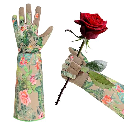 HLDD HANDLANDY Long Gardening Gloves, Thorn Proof Rose Pruning Gloves for Men & Women, Heavy Duty Garden Gloves for Cactus & Blackberry, Great Gift for Gardeners