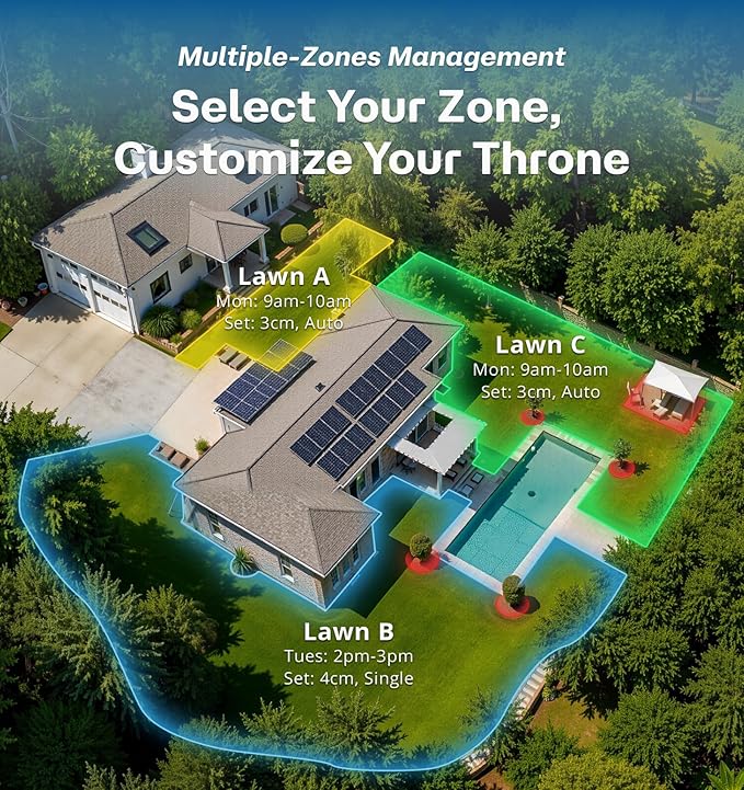 T1200Pro Robot Lawn Mower, 0.35 Acre, RTK+AI Vision Wire-Free Automatic Lawn Mowing, Smart App Control, Routenplaning, Obstacle Avoidance, Auto-Recharge, 20° Slope