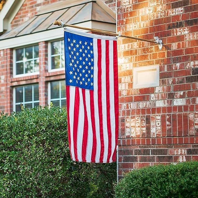 American Flag 8x12 Ft Indestructible Outdoor, Long Lasting, Heavy Duty, TearProof Polyester, Fade Resistant, High Wind US Outside Flags with Embroidered Stars, Sewn Stripes, Brass Grommets