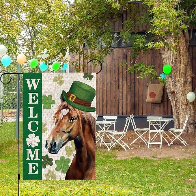 Seasonal Garden Flags Horse Double Sided Flags Set of 11 Holiday Farmhouse Indoor Outdoor Christmas Gifts Yard Lawn Decorations 12.5x18 Inch