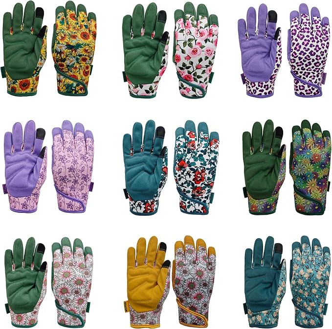 Thorn Proof&Puncture Resistant Gardening Gloves with Grip,Garden Gloves for Women, Leather Work Gloves,Gifts