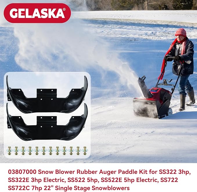 GELASKA 03807000 Impeller Half with Hardware Kit Replaces 03800100 Snowblower Paddles for Ariens SS322, SS322E, SS522, SS522E, SS722, SS722C, 938001, 938002, 938003, 938004, 938006 Snowblowers