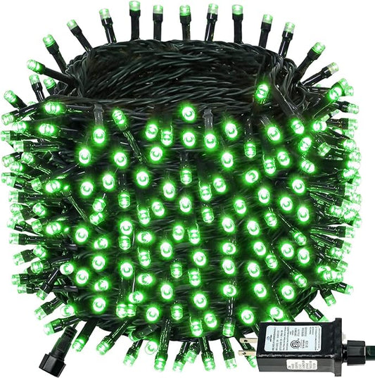 Connectable 240LED 95Ft 13Modes String Lights Indoor Outdoor | Extendable Green Wire Green Christmas Tree Lights with Timer | Twinkle Fairy Light Plug in for Xmas Tree Garden Decor(Green)