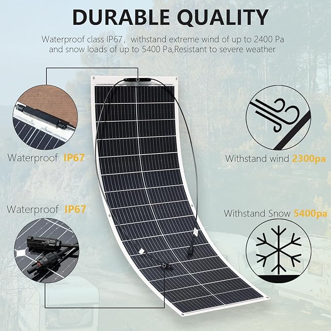 XINPUGUANG 100W Flexible Solar Panels 300w 12V Solar System Kit Monocrystalline Cell Module 30A Controller for Off Grid Solar Battery Charge for RV Boat Trailer Cabin(300W)