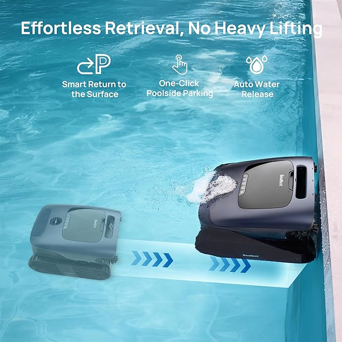 Beatbot AquaSense 2 Ultra Cordless Robotic Pool Cleaner for Complex Pools, Mapping with AI Camera, 5-in-1 Cleaning, Smart Surface Parking, Skimmer with APP Control, Water Clarification – Abyssal Blue