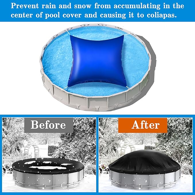Sfcddtlg 7.8 x 7.8 Ft Large Pool Pillows for Above Ground Pools- Square Winter Pool Cover Air Pillow- Inflatable Swimming Pool Closing Winter Pillow with Ropes for Support Pool Covers
