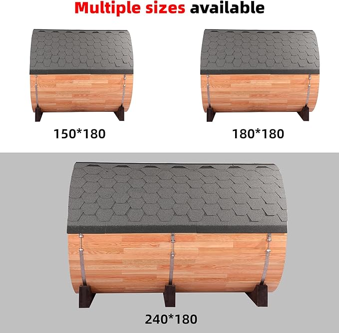 Customize Outdoor Barrel Sauna with Porch,Wood Burning Stove or Electric Stove,4-8 Person DIY Wooden Sauna Kit