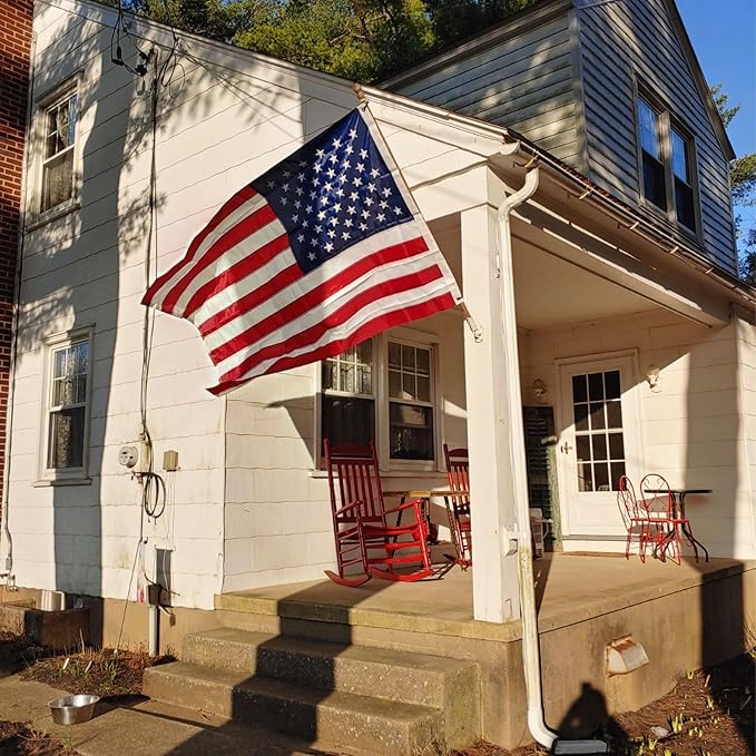 Homissor American Flags for Outside US Flag 2x3 Heavy Duty Outdoor USA Banner Embroidered Stars High Wind All Weather Sewn Stripes Brass Grommets