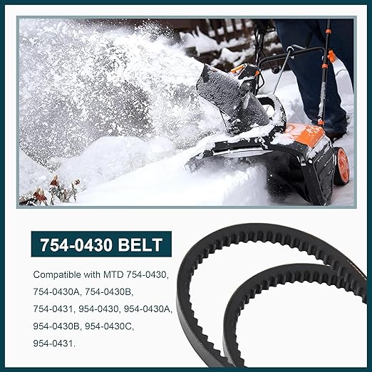 954-0430 754-0430 Snow Brower Auger Drive Belt Two-Stage Snow Blowers 3/8"x35" for MTD Troy Bilt Cub Cadet 754-0430 954-0430 754-0430A 754-0430B 954-0430B 954-0431 Oregon 75-158 265-811