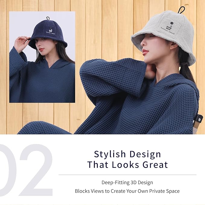 Cotton Towel Sauna Hat – Washable & Soft – Unisex Design for Men and Women