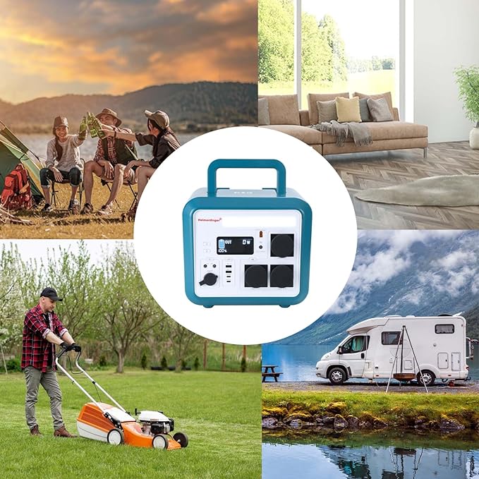 Heimerdinger 1500W Solar Generator Portable Power Station, 1152Wh LiFePO4 Battery, 3000W Peak, AC/DC/USB-C PD100W, for Outdoor Camping, RV, Power Outages