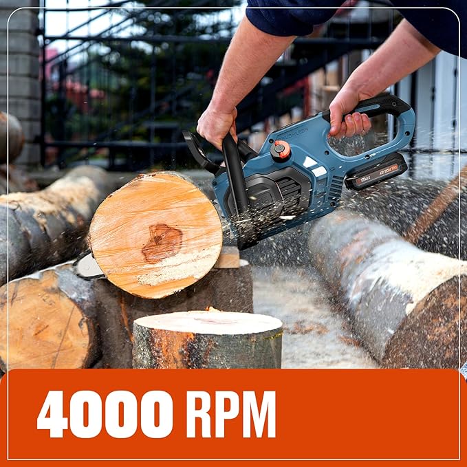 SENIX 20V 10" Electric Chainsaw, Cordless Battery Powered Chainsaw, Brushless Chain Saw, Garden Tool for Trees, Pruning, Branch Cutting, Yard, Gift for Men Dad Husband Fathers, Tool Only, CSX2-M-0