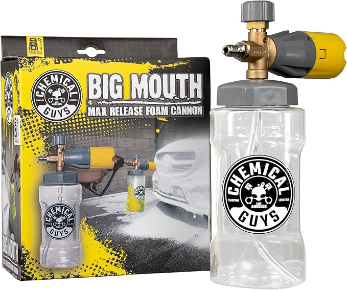 Chemical Guys Big Mouth Max Release Foam Cannon - Pressure Washer Foam Cannon for Car Wash, Home Cleaning, and Boat Wash with 34 oz Bottle