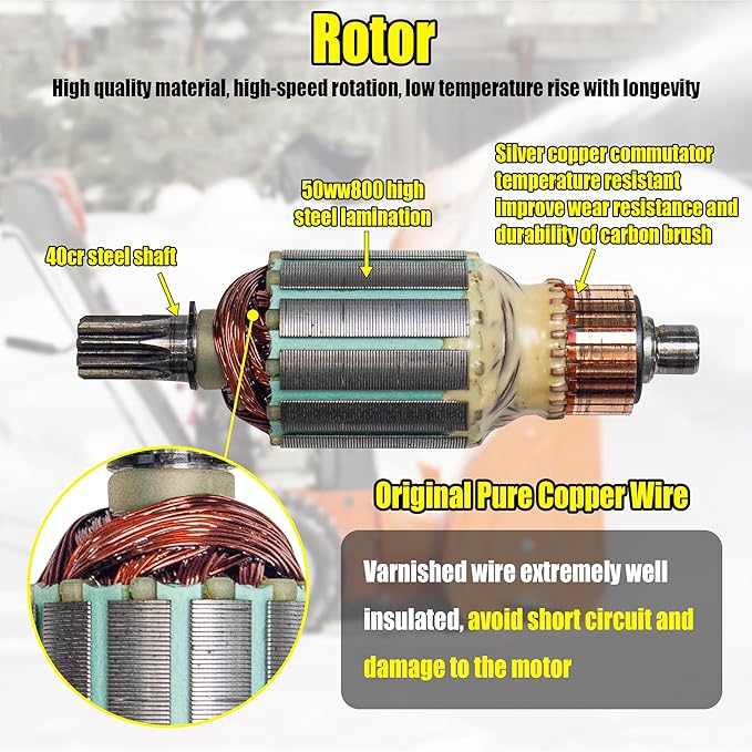 fullas 133-9998 Starter Motor for Toro 824 QXE 24" SnowMaster/ 826 OXE 26" Power Max Snow Thrower/ 828 OAE 28" Power Max Heavy-Duty Snow Thrower Replaces 133-1547, 133-1588, 144-0988 Loncin G250DFS