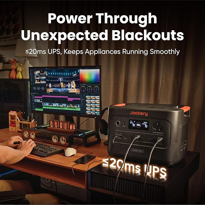 Jackery HomePower 3000 Portable Power Station with DC-DC Alternator Charger, 3600W (Surge 7200W) Output, 3072Wh LFP Solar Generator, Essential Backup for Home Use, Power Outage, Emergencies, RVs