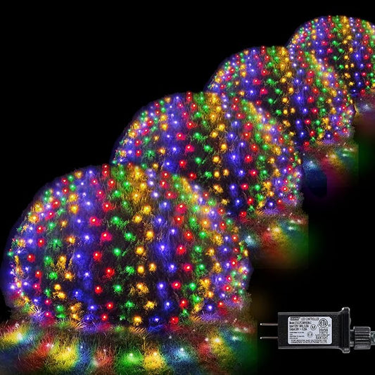 21ft x 5ft 360 LED Colorful Christmas Net Lights, 8 Modes Connectable Outdoor String Lights for Yard, Garden, Party Decor