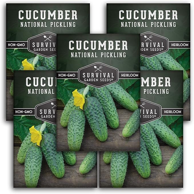 Survival Garden Seeds - National Pickling Cucumber Seed for Planting - Packet with Instructions to Plant and Grow Cucumis Sativus in Your Home Vegetable Garden - Non-GMO Heirloom Variety