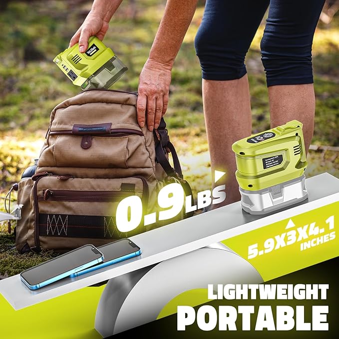 2 Packs Real 200W Power Inverter Compatible With Ryobi, VoLtTech Battery Inverter DC 18V to AC 110V Portable Phone Charger Generator Power Supply with 2 USB Ports & 1 Type-C & 1 AC Outlet (No Battery)