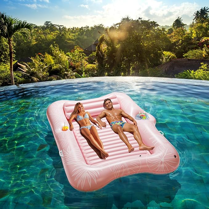 HeySplash Pool Lounger Float for Adult, Inflatable Pool Floats Bed Cooling Contour Lounger Rafts, Water Rafts for Lake, Outdoor Beach Pool Party