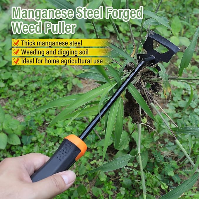 Weeding Tools,Portable Garden Weeder Tool,2024 New Manganese Steel Weed Puller,for Hand Weeder for Vegetable Gardening Backyard Farm Planting & Uprooting Weeding Tool (Rubber 6-Tooth)