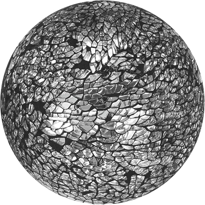 Decorative Ball for Bowls, 4 Inch Mosaic Glass Balls Decorative Glass Orbs for Home Decor/Dining Tables/Wedding Party/Coffee Table/Centerpiece Decor [Black]