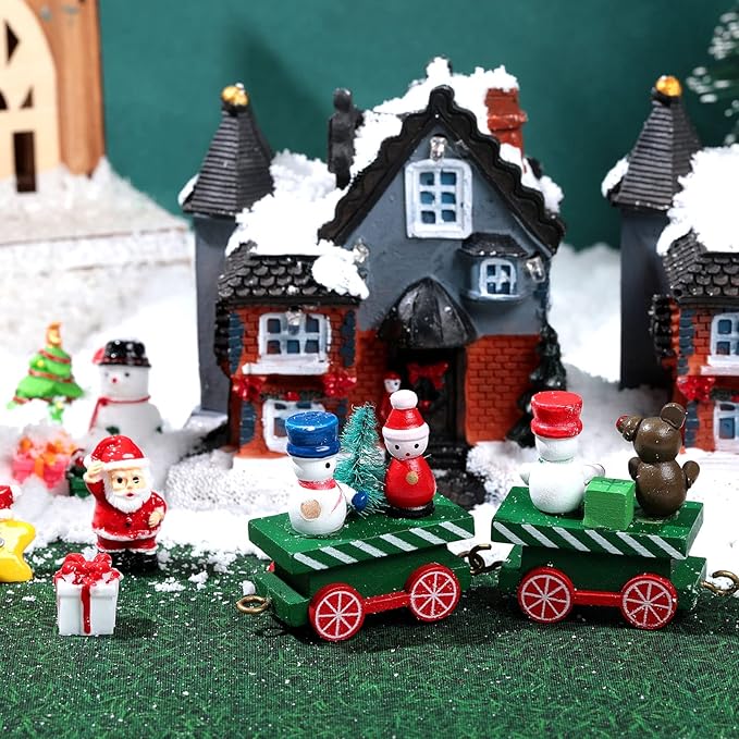 Marspark Christmas Village Accessories 5 x 50 Inch Christmas Miniature Road Village Street Mat Xmas Snow Street Decorations for Little Landscape(Grass Style)