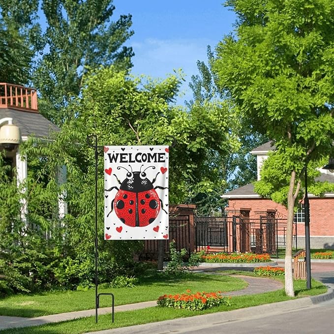 Insect Garden Flag Vertical Double Sided Outdoor Yard Flags 12.5x18 Inch Burlap Banners for House Lawn
