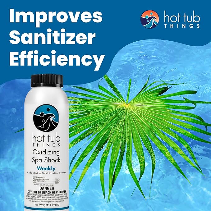 Oxidizing Spa Shock, Clears Cloudy Water, Eliminates Odors, Improves Freshness, Prevents Organic Residue Buildup, Water Treatment for Swimming Pools, Home Spas, & Hot Tubs, 1 lb