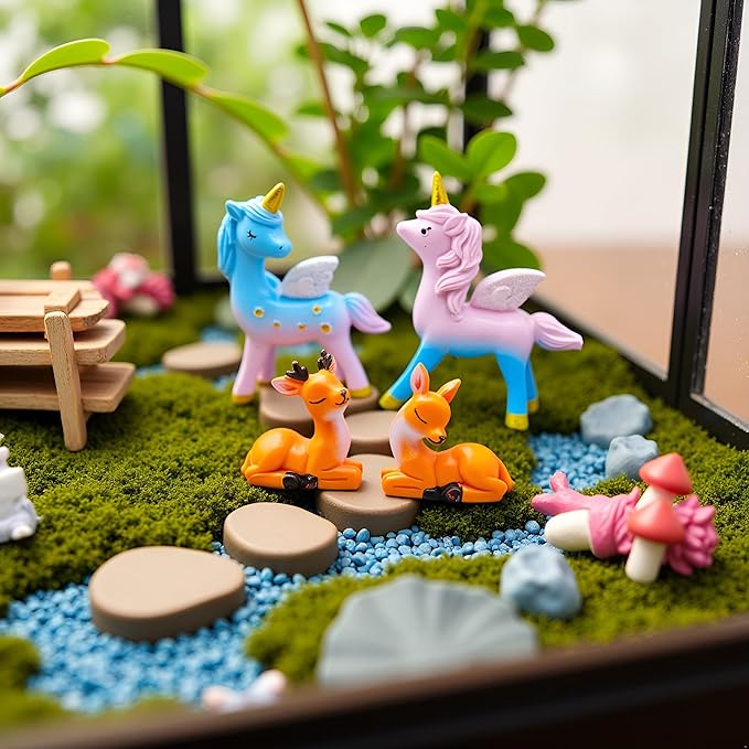 Kai Dream 15Pcs Fairy Garden Accessories, Fairy, Gnome, Animal Figurines, Miniature Resin Figurines