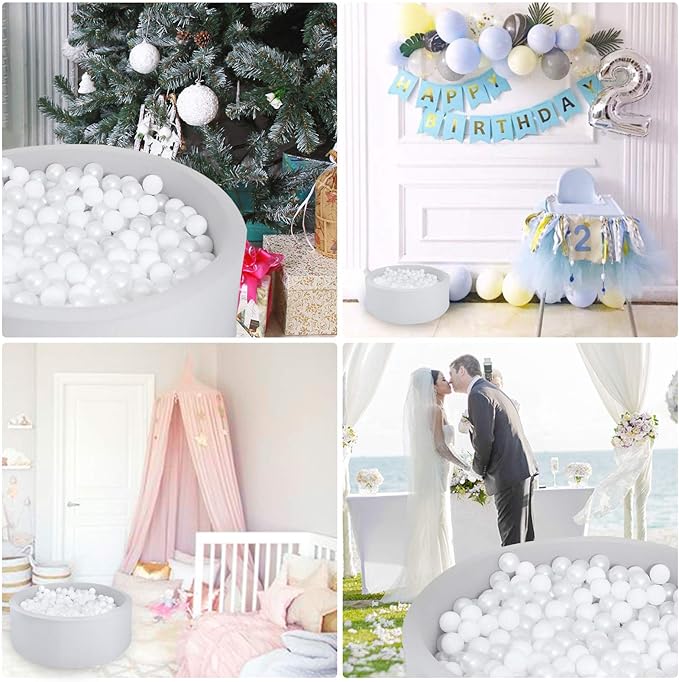 GOGOSO Ball Pit Balls Crush Proof Non-Toxic Plastic Balls Babies Kids Toy Bulk Pack 170pcs 2.2inchs