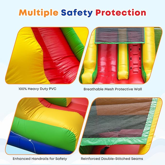 Commercial Inflatable Water Slide for Adults Kids, 100% PVC Inflatable Castle Big Water Slide with 950W Blower, Splash Pool, Large Waterslide Bounce House for Backyard Party, Outdoor Park, 21×9×12ft