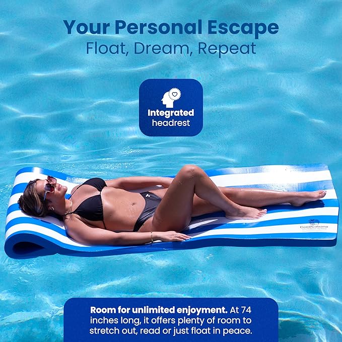 Cococabana 74 inch Foam Float for Pools & Lakes Vinyl Foam Pool Floats