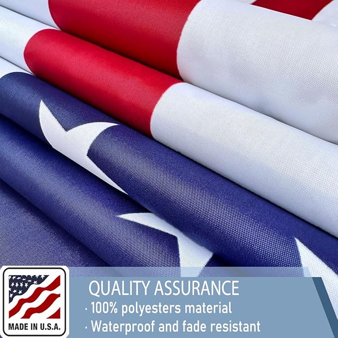 American US Flag 3x5 FT 100% Made in The USA- Heavy Duty Vibrant Colors Double Sided United States Flag with 2 Brass Grommets for Home/Company/Indoor Outdoor Decoration (FMAA Certified)