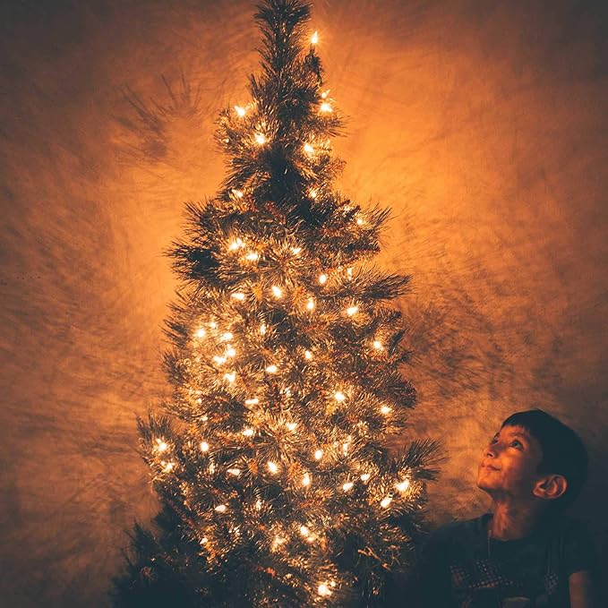 Brightown C9 LED Christmas String Lights, 2 Pack - 33ft 50 LED Waterproof Strawberry String Lights, Extendable Green Wire Lights String for Outdoor Indoor Patio Party Decoration (Warm White)