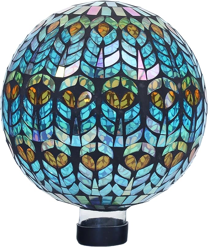 Echo Valley 8269 Mediterrano Mosaic Gazing Globe Outdoor Décor for Lawns and Gardens, Multicolor, 10 inches
