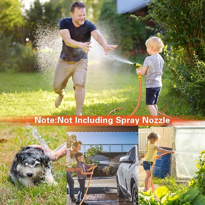 Hybrid Hose 3ft x 5/8",Short Garden Water Hose Heavy Duty,Flexible, Lightweight Hybrid Water Hose with Swivel Handle,3/4'' Brass Fittings,Available For Reel Cart Backyard Burst 500 PSI
