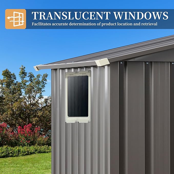 Vongrasig 5 x 3 FT Outdoor Storage Shed, Metal Shed Small Garden Tool Storage Shed with Window and Lockable Door for Outside Backyard Patio Lawn (Grey)