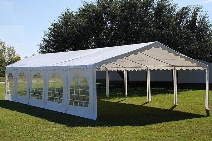 DELTA 32'x20' Budget PE Party Tent + (3) Long Storage Bags,Tents for Parties, Large Canopy Carpas para Fiestas, Big Wedding Party Event Tents with Waterproof Top for Patio Outdoor Garden Events