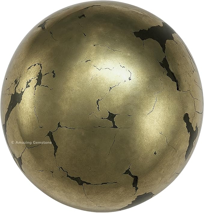 Amazing Gemstone Pyrite Crystal Ball with Stand - 2 Inches Crystal Sphere Meditation Balls for Witchcraft and Decorative Balls