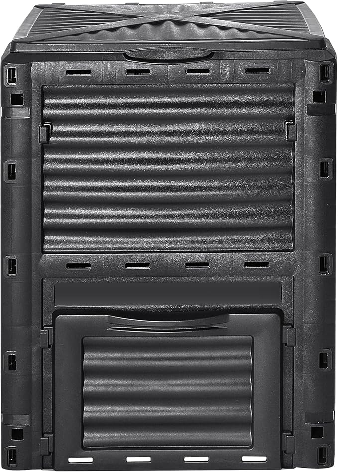 VEVOR Garden Compost Bin 80 Gallon, BPA Free Composter, Large Capacity Outdoor Composting Bin with Top Lid and Bottom Door, Easy Assembling, Lightweight, Fast Creation of Fertile Soil