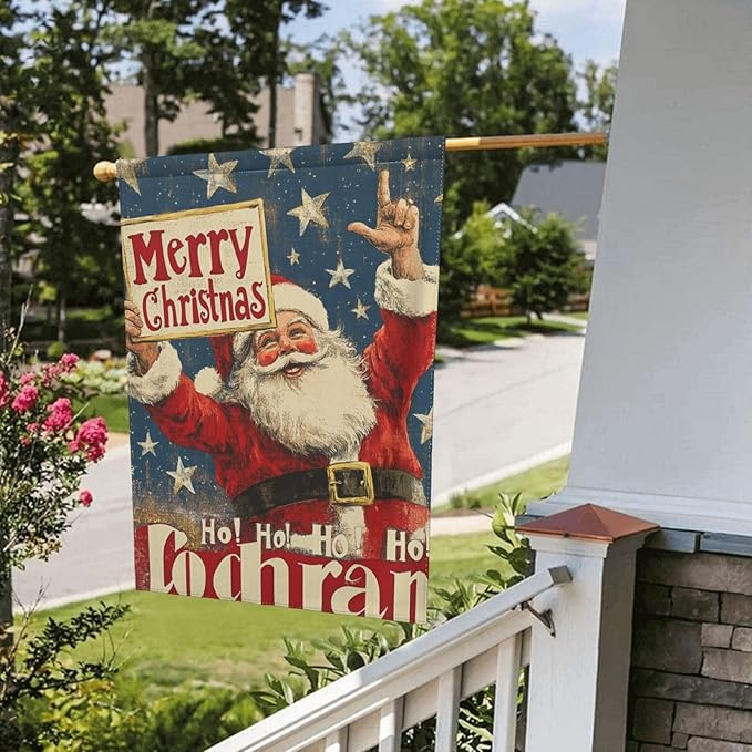 Merry Christmas Garden Flag Vertical Double Sided Outdoor Yard Flags 12.5x18 Inch Burlap Banners Vertical Double Sided for Outdoor Decor Lawn