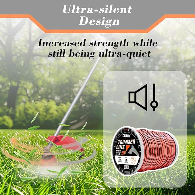 Cluparis 155 Sawtooth Trimmer line Heavy Duty for Push String Trimmer 5-Pound, 0.155" Nylon Weed Eater String .155-inch-by-515-ft Commercial String Trimmer Line in Spool with Line Cutter