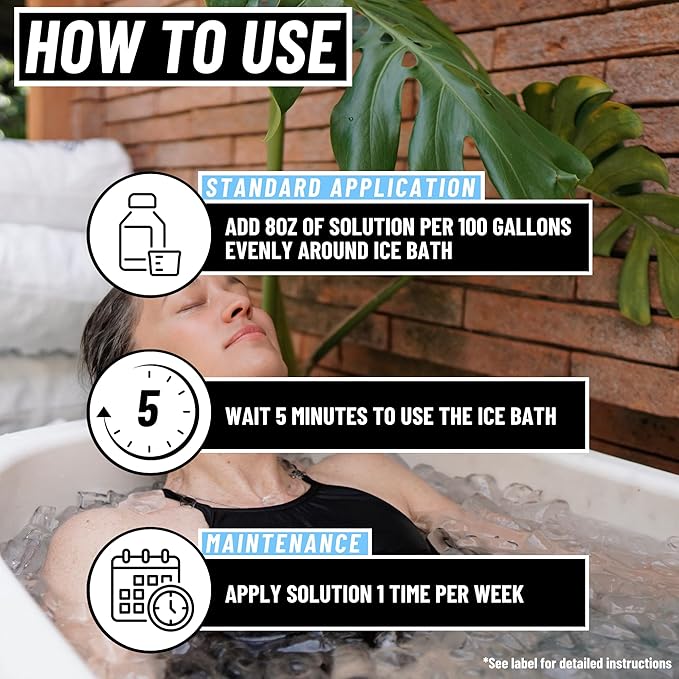 5in1 Weekly Cold Plunge Water Treatment - HOCl Cold Plunge Cleaner, Ice Bath Cleaner, Water Stabilizer For Cold Plunge Ice Pod, Clarifier Softener Chemicals, Ice Bath Accessories, 1 Gallon