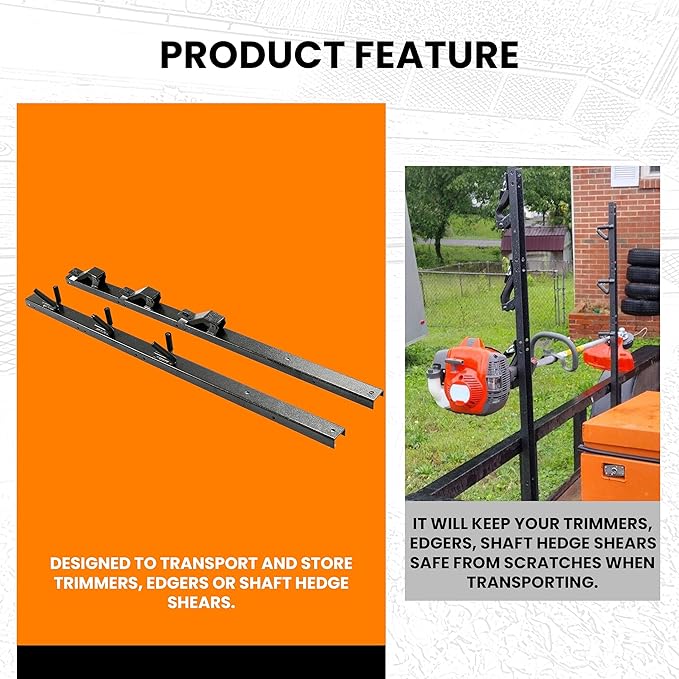 ECOTRIC 3 Place Weed Eater Rack Carrier Mount On Landscape Truck Trailer Enclosed Trimmer Rack Holder w/Lock Pair Steel Lockable