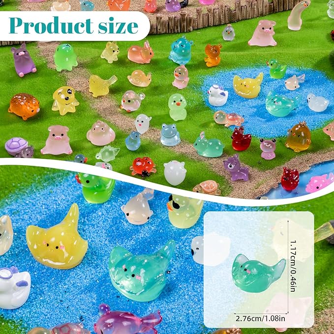 72 Styles Mini Resin Animals 72pcs Variety Tiny Animals Figures Miniature Little Small Figurines Bulk for Micro Fairy Garden Landscape Accessories Hide Decor Aquarium